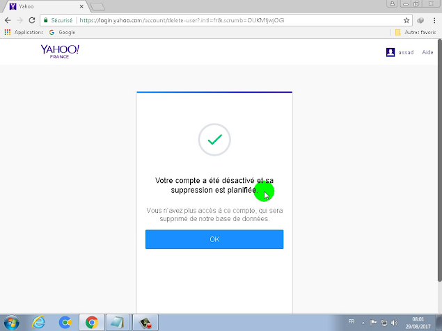 Delete a Yahoo account