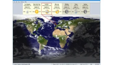 تحميل برنامج معرفة التوقيت المحلي لجميع مناطق العالم EarthTime للويندوز