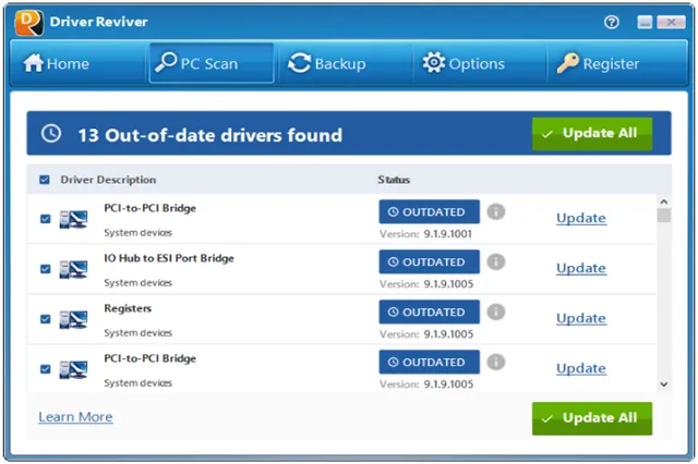 تحميل برنامج جلب وتحديث تعريفات جهاز الكمبيوتر والأجهزة الأخرى المتصلة به Driver Reviver للويندوز