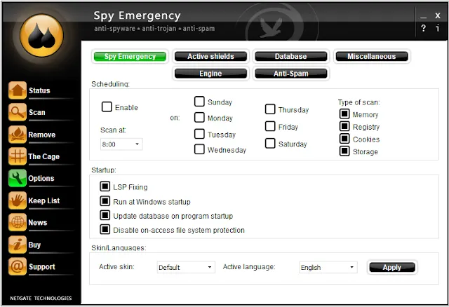 تحميل برنامج مكافحة الفيروسات والبرامج الضارة والتجسس Spy Emergency للويندوز