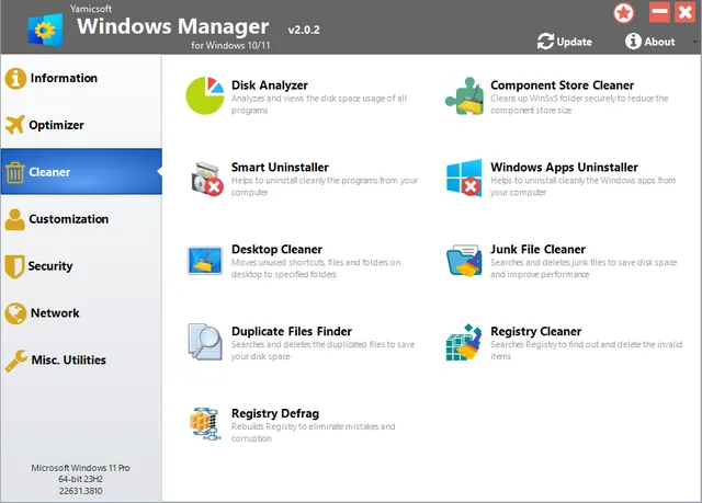 تفعيل برنامج تنظيف وتحسين وحماية ومعالجة النظام "Windows Manager" للويندوز